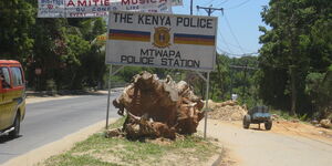 Mtwapa Police Station directional signage.