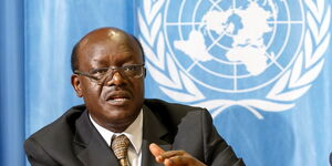 United Nations Conference on Trade and Development (UNCTAD) Secretary-General Mukhisa Kituyi addresses a conference on November 25, 2017.