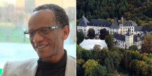 A collage image of James Mulli (left) and the European Business University of Luxembourg (right).