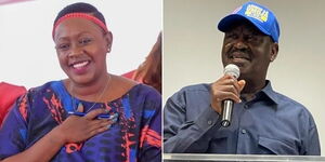 Murang'a Woman Representative Sabina Chege (left) and former Prime Minister Raila Odinga.