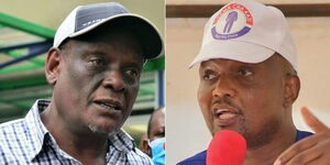 Jubilee vice chairman David Murathe (left) and Gatundu South MP Moses Kuria (right) in a collage dated Wednesday, March 16, 2022