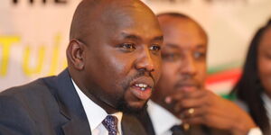 A photo of Elgeyo Marakwet Senator Kipchumba Murkomen during a meeting of the BBI committee at Laico Regency on Tuesday, March 10, 2020.