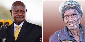 A side-by-side image of Ugandan President Yoweri Museveni and the late George Opah Oteba.