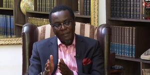 Mutahi Ngunyi speaking during the K24's Punchline show on March 1, 2020.