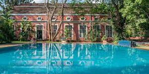 The swimming pool area at the Muthaiga Country Club.