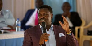 A photo of Governor Muthomi Njuki at PCEA Mutembe Church on February 19,2023.