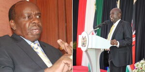 A photo collage of former NACADA chairman John Mututho and Deputy President Rigathi Gachagua
