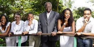 The late President Mwai Kibaki and his grandchildren