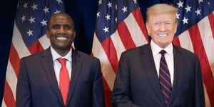 Mwale Medical and Technolgy City founder Julius Mwale (left) and former US President Donald Trump.