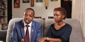 Boniface Mwangi and Wife Hellen Njeri During a Past Interview in 2020