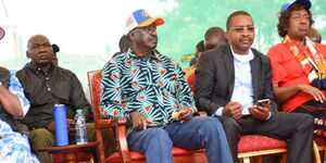 Azimio la Umajo party leader Raila Odinga and ex-governor Mwangi wa Iria during a past event on July 23, 2022