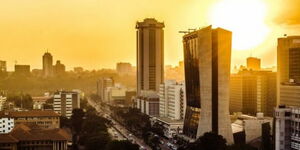 An aerial view of Nairobi City.