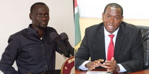 A collage image of Turkana Governor Josphat Nanok and his Laikipia counterpart Nderitu Muriithi