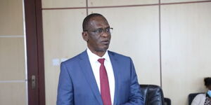 NPSC acting CEO Silas Mc'Opiyo during a meeting on March 2, 2023