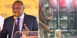 NTSA Director General George Njao(left) and the new enterprise data center
