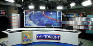Undated image of an empty NTV studio inside the Kimathi street-based Nation Center broadcaster.