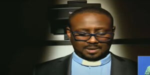 NTV anchor Dann Mwangi dressed as a pastor for a report on Wednesday, October 7, 2020.