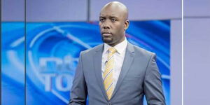 NTV news anchor Dennis Okari at the station's studios