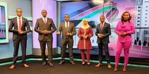 A file image of NTV news anchors posing for a photo.