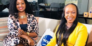 NTV's Grace Msalame and Metropol TV's Terryanne Chebet during the Unscripted show aired on March 7, 2020.