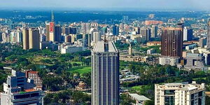 An aerial view Nairobi, Kenya's capital city