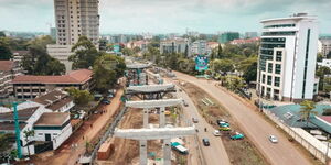 Nairobi Expressway under construction in Westlands, Nairobi