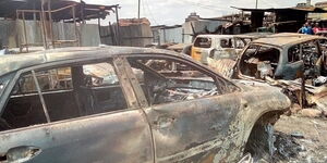 The aftermath of a fire incident in Nairobi on Wednesday, July 22, 2020