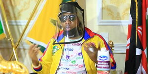 Nairobi Governor Mike Sonko addresses a press conference on Tuesday, April 14, 2020.