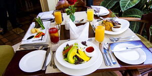A well set table in a restaurant in Nairobi.