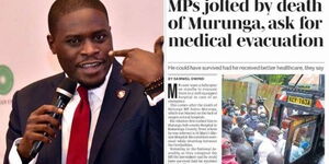Nairobi Senator Johnson Sakaja (left) and Daily Nation Headline of the choppers story.