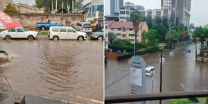 Sections of Nairobi County covered with water after Friday, January 1 rains.