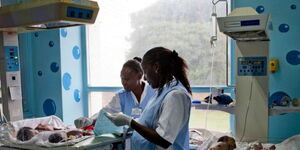 A newborn maternity ward at Nairobi Hospital 