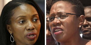 Nakuru Senator Susan Kihika and Murang'a Woman Representative, Sabina Chege