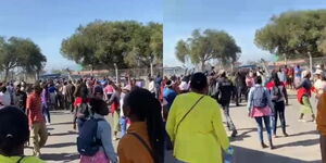 Screengrab of voters demonstrating in Nkauru in ongoing UDA Nominations in Nakuru on Thursday April 14, 2022