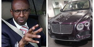 Side by side image of lawyer Ahmednassir Abdullahi and a photo of his Bentley Bentayaga shared in 2018