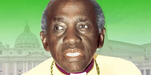 A photo of the Archbishop Emeritus Raphael Ndingi Mwana a'Nzeki