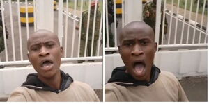 Tiktok star Ian Asunya famously known as Nduru man screaming at State House