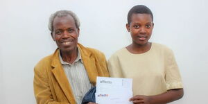 Nekesa from Bungoma County and her grandfather at Affecto Foundation in Ruiru on Saturday February 25, 2023