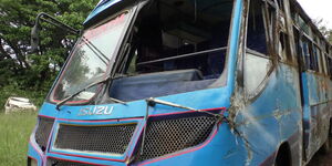 Neo Kenya bus was involved in an accident while ferrying student from  Gititu mixed secondary in Murang’a on Tuesday, December 14, 2021.
