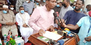 Newly sworn in Wajir Governor Ahmed Ali Muktar