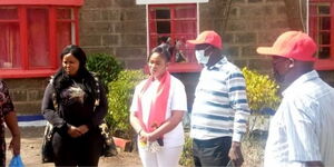 Jubilee Party on Tuesday, February 15, rejected Anne Ngirita (with red scarf) after submitting her request to vie for the Nakuru Woman Representative seat.