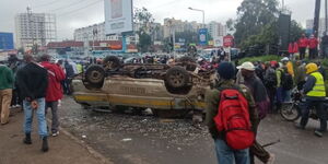 The accident on Ngong Road in Nairobi on May 13, 2021.