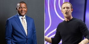Nigerian billionaire Aliko Dangote and Facebook founder Mark Zuckerberg.