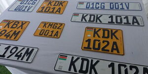 File photo of new generation number plates displayed 