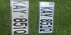 A display of the new generation number plates after they had been commissioned in Nairobi on August, 30, 2022