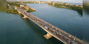 Nyali Bridge, Mombasa County where the middle-aged man jumped off into the Indian Ocean on Wednesday, April 7.