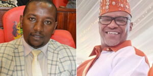 Nyandarua MCA Zachary Mwangi Njeru (left) and his namesake from Nakuru County.