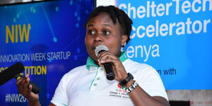 GJenge Founder and CEO Nzambi Matee speaking during a past entrepreneurship forum