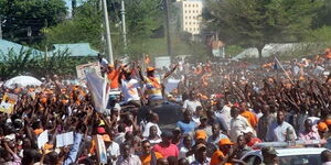 ODM officials at a rally