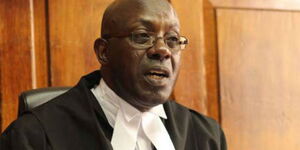 Court of Appeal Judge, Sankale ole Kantai during a court session at the Millimani Law courts.